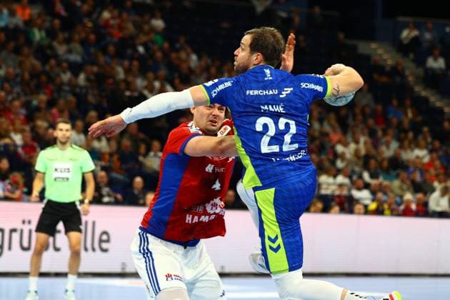 Handball I Men I Season 2025 2026 I Bundesliga I 9 Matchday I HSV Hamburg VFL Gummersbach I 19 10 2025 Kentin Mahe 22, VFL Gummersbach Hamburg Barclaycard Arena Hamburg Germany Copyright: xLobeca RalfxHomburgx