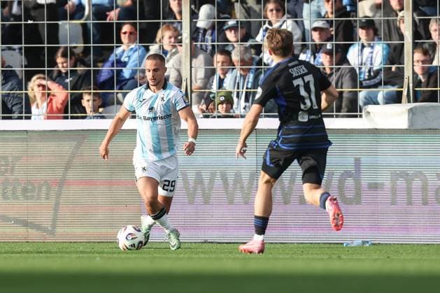 Sports, Football, 3 Liga Season 2025 2026 11 Matchday TSV 1860 Munich MSV Duisburg 19 10 2025, Stadion an der Grünwalder Str Marvin Rittmüller Munich, 29 Munich City Stadium an der Grünwalder Str Bayern Germany