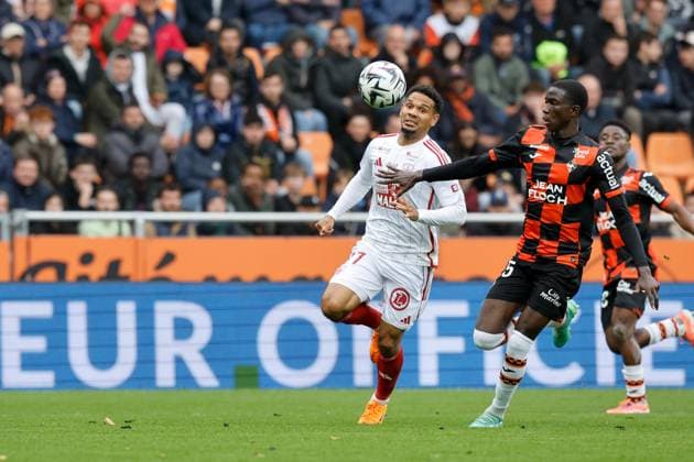 FC Lorient v Stade Brestois 29 - Ligue 1 McDonald s 2025 2026 77 Kenny LALA (sb29) - 25 Abdoulaye FAYE (fcl) during the Ligue 1 McDonald s match between Lorient and Brest at Stade du Moustoir on October 19, 2025 in Lorient, France. Lorient France  Copyright: xFEPx 776348157