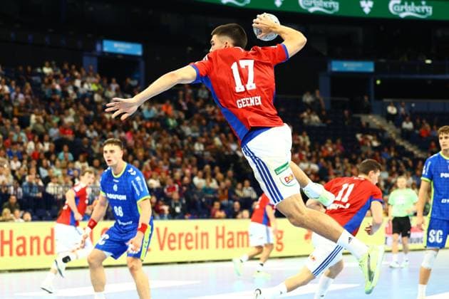 Handball I Men I Season 2025 2026 I Bundesliga I 9 Matchday I HSV Hamburg VFL Gummersbach I 19 10 2025 Kaj Geenen 17, HSV Hamburg Hamburg Barclaycard Arena Hamburg Germany Copyright: xLobeca RalfxHomburgx