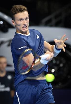 Czech Jiri Lehecka pictured in action during the European Open ATP, Tennis Herren tennis tournament in Brussels, on Sunday 19 October 2025. This year s edition of the tournament is taking place from 12 to 19 October 2025. VIRGINIExLEFOUR  x137308382x