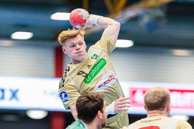 Vilhelm Poulsen TSV Hannover Burgdorf, 09 in goal GER, GWD Minden vs TSV Hannover Burgdorf, Handball, 1 Bundesliga, Matchday 9, Season 2025 2026, 19 10 2025 GER, GWD Minden vs TSV Hannover Burgdorf, Handball, 1 Bundesliga, Matchday 9, Season 2025 2026, 19 10 2025 Luebbecke Copyright: xEibner-Pressefoto JanxRollingerx EP_JSK