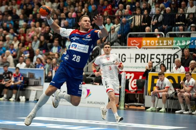 Tobias Heinzelmann HBW Balingen Weilstetten, 28 HBW Balingen Weilstetten vs TuS Ferndorf, Handball, 2 Bundesliga, Matchday 8, Season 2025 2026, 19 10 2025 Eibner Pressefoto Andreas Ulmer HBW Balingen Weilstetten vs TuS Ferndorf, Handball, 2 Bundesliga, Matchday 8, Season 2025 2026, 19 10 2025 Balingen Copyright: xEibner-Pressefoto AndreasxUlmerx EP_AUR