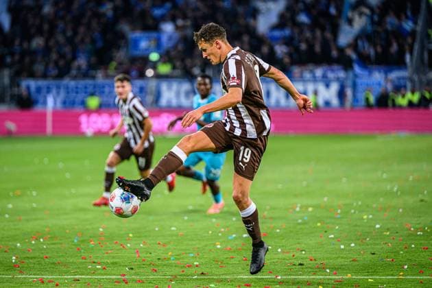 Soccer I Men I Season 2025 2026 I Bundesliga I 7 Matchday I FC St Pauli TSG 1899 Hoffenheim I 19 10 2025 Martijn Kaars 19, FC St Pauli Hamburg Millerntor Stadion Hamburg Germany Copyright: xLobecax xHenningxRohlfsx
