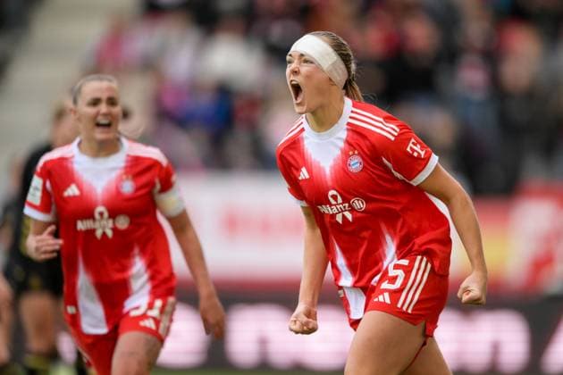 Soccer, Google Pixel Womens Bundesliga, 20251019, FC Bayern Munich 1 FC Cologne In the picture Goal 32 1, Goal celebration, Goalscorer Magdalena ERIKSSON Bayern, 5 Munich FC Bayern Campus Bayern Germany Copyright: Passion2Press MarkusxFischerx