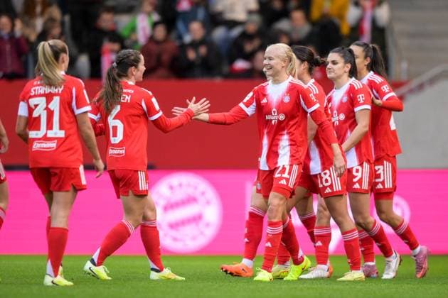 Soccer, Google Pixel Womens Bundesliga, 20251019, FC Bayern Munich 1 FC Cologne In the picture Bayern goal cheers cheers goal 5 1 Munich FC Bayern Campus Bayern Germany Copyright: Passion2Press MarkusxFischerx