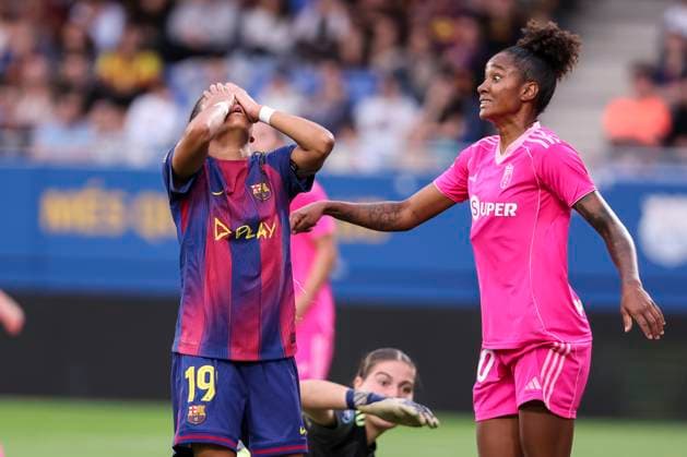 October 19, 2025, Sant Joan Despi, Barcelona, Spain: Victoria Lopez Serrano Felix of FC Barcelona, Barca reacts during the Spanish Women league, Liga F, football match played between FC Barcelona and Granada CF at Johan Cruyff Stadium on October 19, 2025 in Sant Joan Despi, Barcelona. Sant Joan Despi Spain - ZUMAa181 20251019_zaa_a181_214 Copyright: xJavierxBorregox