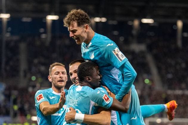 Germany, Soccer, 1 Bundesliga, Matchday 7 2025 2026, FC St Pauli TSG Hoffenheim on 19 10 in Hamburg Millerntor Stadion 0 1 by Bazoumana TourÃ TSG Hoffenheim 29 Goal celebration Copyright: xSvenxHeidmannx