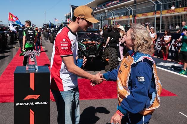 F1 - UNITED STATES GRAND PRIX 2025 Marshal trophy Award BEARMAN Ollie Oliver (gbr), Haas F1 Team VF-25, portrait during the 2025 Formula 1 United States Grand Prix, 19th round of the 2025 FIA Formula One World Championship, WM, Weltmeisterschaft from October 17 to 19, 2025 on the Circuit of the Americas, in Austin, Texas, United States of America - AustinUnited States  Copyright: xEricxAlonsox