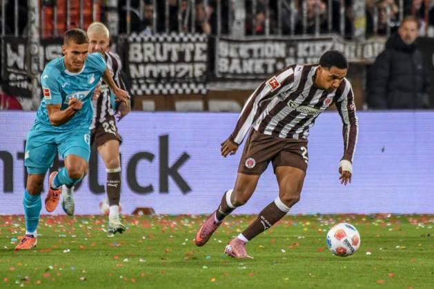 Hountondji Andréas Pauli Grischa Prömel Hoffenheim Germany , Hamburg , Millerntorstadion , Football , 1 Bundesliga , FC St Pauli TSG Hoffenheim
