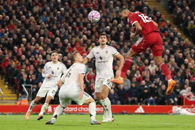 Cody Gakpo of Liverpool heads towards goal. Liverpool v Manchester United, ManU Premier League, Football, Anfield, Liverpool, UK - 19 Oct 2025Liverpool Anfield United Kingdom EDITORIAL USE ONLY No use with unauthorised audio, video, data, fixture lists, club league logos or live services. Online in-match use limited to 120 images, no video emulation. No use in betting, games or single club league player publications.  Copyright: xRyanxBrowne Shutterstockx 15548302dp