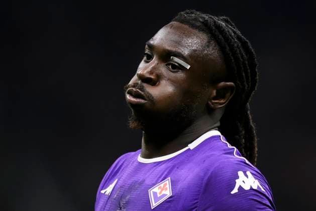 AC Milan v ACF Fiorentina - Serie A Moise Kean of ACF Fiorentina reacts during the Serie A football match between AC Milan and ACF Fiorentina. Milan Italy Copyright: xNicolòxCampox