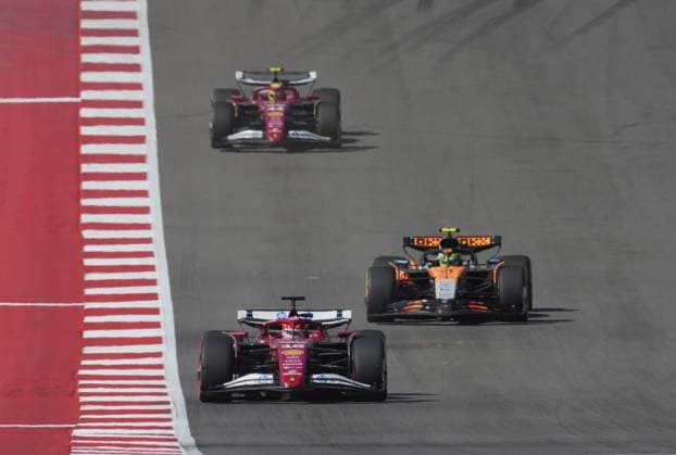 FORMULA 1 MSC CRUISES UNITED STATES GRAND PRIX 2025 19 10 2025, Circuit of The Americas, Austin, FORMULA 1 MSC CRUISES UNITED STATES GRAND PRIX 2025 , pictured Charles Leclerc MCO , Scuderia Ferrari HP, Lando Norris GBR , McLaren F1 Team, Lewis Hamilton GBR nordphotoxGmbHx xBratic nph00250