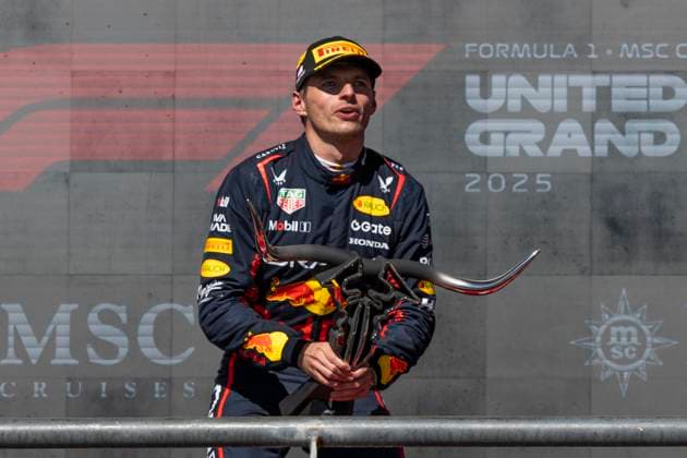 Formula 1 MSC Cruises United States Grand Prix 2025 Joseph Pinchin OVERTAKE MAXPPP - Austin 19 10 2025 01 VERSTAPPEN Max (nld), Oracle Red Bull Racing, portrait RACE WINNER podium at the Formula 1 MSC Cruises United States Grand Prix 2025, the 19th round of the 2025 FIA Formula 1 World Championship, WM, Weltmeisterschaft at the Circuit of The Americas in Austin, Texas, United States, from October 16 to 19, 2025 Austin Circuit of The Americas United States  Copyright: xOVERTAKE MAXPPPxJosephxPinchinx OVT202510209082 OVT202510209082