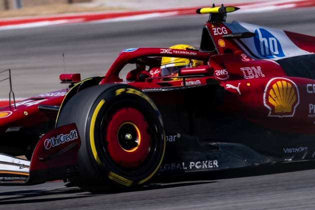 Oct 19, 2025. Lewis Hamilton (44) with Team Ferrari in action at the Formula 1 MSC Cruises United States Grand Prix, Circuit of the Americas in Austin, Texas. Winner is Max Verstappen (1), Lando Norris (4) comes in 2nd and Charles Leclerc (16) is in third place. CSM Austin USA - ZUMAc04_ 20251019_zma_c04_151 Copyright: xRobertxBackmanx