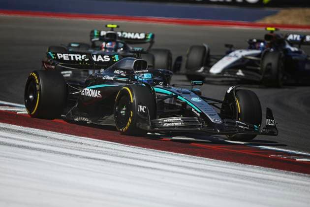 F1 - UNITED STATES GRAND PRIX 2025 63 RUSSELL George (gbr), Mercedes AMG F1 Team W16, action during the 2025 Formula 1 United States Grand Prix, 19th round of the 2025 FIA Formula One World Championship, WM, Weltmeisterschaft from October 17 to 19, 2025 on the Circuit of the Americas, in Austin, Texas, United States of America - AustinUnited States  Copyright: xXavixBonillax