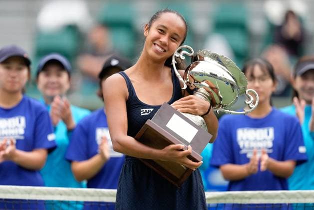 Leylah Fernandez (CAN), OCTOBER 19, 2025 - Tennis : Singles Victory Ceremony at Morita Tennis Center Utsubo during Kinoshita Group Japan Open Tennis Championships 2025 in Osaka, Japan. Noxthirdxpartyxsales  aflo_307436293