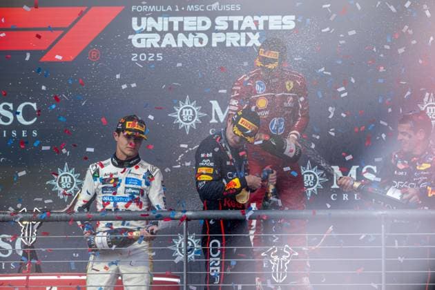 AUSTIN, TEXAS, UNITED STATES: Max Verstappen, racing for the Red Bull Racing team during the 2025 Formula 1 United States Grand Prix at the Circuit of the Americas in Austin, Texas, United States