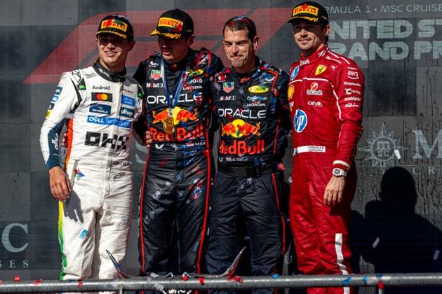AUSTIN, TEXAS, UNITED STATES: Max Verstappen, racing for the Red Bull Racing team during the 2025 Formula 1 United States Grand Prix at the Circuit of the Americas in Austin, Texas, United States