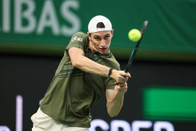 France s Ugo Humbert meets Norway s Casper Ruud in the singles final during the BNP Paribas Nordic Open tennis tournament at the Royal Tennis Hall in Stockholm, Sweden, October 19, 2025 STOCKHOLM SWEDEN x62260x  Copyright: xNilsxPetterxNilsson TTx TENNIS NORDIC OPEN