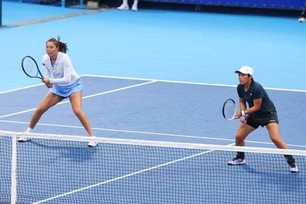 Hao-Ching CHAN (TPE) & Xinyu JIANG (CHN), OCTOBER 20, 2025 - Tennis : TORAY PAN PACIFIC OPEN TENNIS 2025 Doubles Round 16 Match at Ariake Colosseum, Tokyo, Japan. Noxthirdxpartyxsales  aflo_307550689
