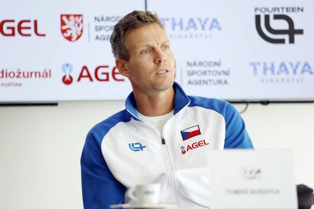 Czech non-playing captain Tomas Berdych speaks at a press conference, PK, Pressekonferenz on the nomination of Czech tennis players before the matches of the final group of the Davis Cup, in Prague, Czech Republic, on October 20, 2025. (CTKxPhoto PavelxLebeda) CTKPhotoF202510200113601  CTKPhotoF202510200113601
