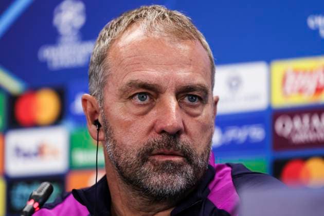 October 20, 2025, Sant Joan Despi, Barcelona, SPAIN: Hansi Flick, head coach of FC Barcelona, Barca attends his press conference, PK, Pressekonferenz during the training day of FC Barcelona ahead the UEFA Champions League 2025 26, football match against Olympiacos at Ciudad Esportiva Joan Gamper on October 20, 2025 in Sant Joan Despi, Barcelona, Spain. Sant Joan Despi SPAIN - ZUMAa181 20251020_zaa_a181_062 Copyright: xJavierxBorregox