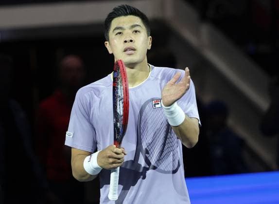 TENNIS - ATP, Tennis Herren Erste Bank Open VIENNA,AUSTRIA,20.OCT.25 - TENNIS - ATP World Tour, Erste Bank Open. Image shows the rejoicing of Brandon Nakashima (USA).  GEPAxpictures xWalterxLuger
