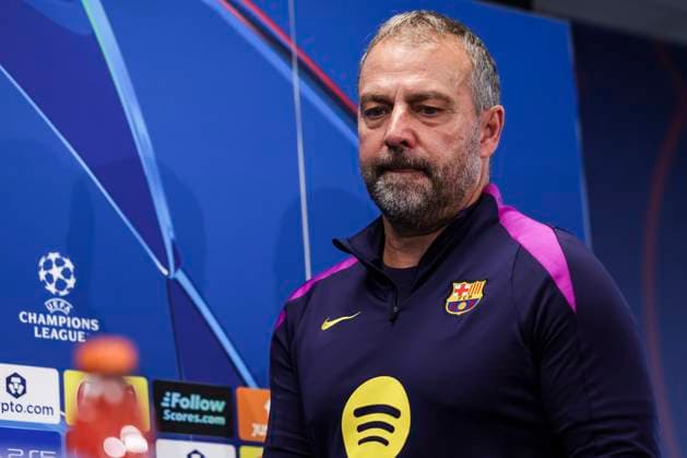October 20, 2025, Sant Joan Despi, Barcelona, SPAIN: Hansi Flick, head coach of FC Barcelona, Barca attends his press conference, PK, Pressekonferenz during the training day of FC Barcelona ahead the UEFA Champions League 2025 26, football match against Olympiacos at Ciudad Esportiva Joan Gamper on October 20, 2025 in Sant Joan Despi, Barcelona, Spain. Sant Joan Despi SPAIN - ZUMAa181 20251020_zaa_a181_068 Copyright: xJavierxBorregox