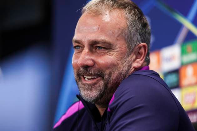 October 20, 2025, Sant Joan Despi, Barcelona, SPAIN: Hansi Flick, head coach of FC Barcelona, Barca attends his press conference, PK, Pressekonferenz during the training day of FC Barcelona ahead the UEFA Champions League 2025 26, football match against Olympiacos at Ciudad Esportiva Joan Gamper on October 20, 2025 in Sant Joan Despi, Barcelona, Spain. Sant Joan Despi SPAIN - ZUMAa181 20251020_zaa_a181_079 Copyright: xJavierxBorregox