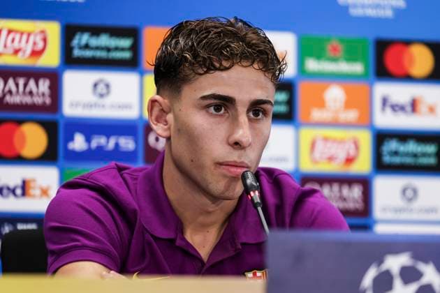 October 20, 2025, Sant Joan Despi, Barcelona, SPAIN: Fermin Lopez attends his press conference, PK, Pressekonferenz during the training day of FC Barcelona, Barca ahead the UEFA Champions League 2025 26, football match against Olympiacos at Ciudad Esportiva Joan Gamper on October 20, 2025 in Sant Joan Despi, Barcelona, Spain. Sant Joan Despi SPAIN - ZUMAa181 20251020_zaa_a181_084 Copyright: xJavierxBorregox