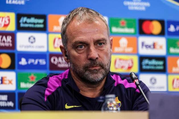 October 20, 2025, Sant Joan Despi, Barcelona, SPAIN: Hansi Flick, head coach of FC Barcelona, Barca attends his press conference, PK, Pressekonferenz during the training day of FC Barcelona ahead the UEFA Champions League 2025 26, football match against Olympiacos at Ciudad Esportiva Joan Gamper on October 20, 2025 in Sant Joan Despi, Barcelona, Spain. Sant Joan Despi SPAIN - ZUMAa181 20251020_zaa_a181_092 Copyright: xJavierxBorregox