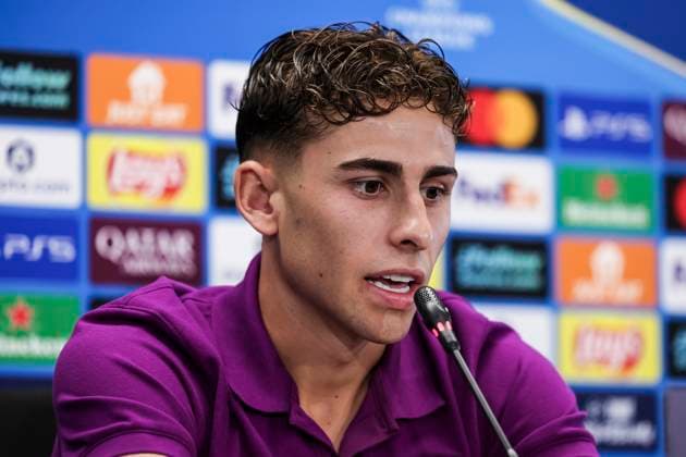 October 20, 2025, Sant Joan Despi, Barcelona, SPAIN: Fermin Lopez attends his press conference, PK, Pressekonferenz during the training day of FC Barcelona, Barca ahead the UEFA Champions League 2025 26, football match against Olympiacos at Ciudad Esportiva Joan Gamper on October 20, 2025 in Sant Joan Despi, Barcelona, Spain. Sant Joan Despi SPAIN - ZUMAa181 20251020_zaa_a181_095 Copyright: xJavierxBorregox