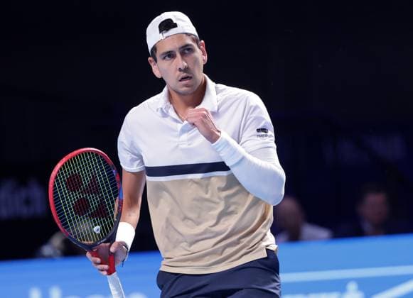 TENNIS - ATP, Tennis Herren Erste Bank Open VIENNA,AUSTRIA,20.OCT.25 - TENNIS - ATP World Tour, Erste Bank Open. Image shows the rejoicing of Alejandro Tabilo (CHI).  GEPAxpictures xWalterxLuger