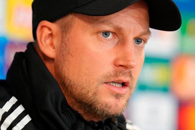 Denmark Champions League FC Copenhagen Head coach Jacob Neestrup during FC Copenhagen s press conference at Parken on Monday, October 20, 2025 FC Copenhagen will face the German team Borussia Dortmund in the Champions League at Parken on Tuesday Photo Liselotte Sabroe Scanpix 2025 , Copenhagen Denmark  Copyright: LiselottexSabroex spdk20251020-164532-L