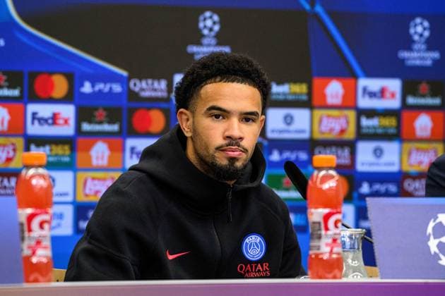 LEVERKUSEN, GERMANY - 20 OCTOBER, 2025: Warren Zaire-Emery - UEFA Champions League, MD-1, press conference, PK, Pressekonferenz at BayArena.  Copyright: xx