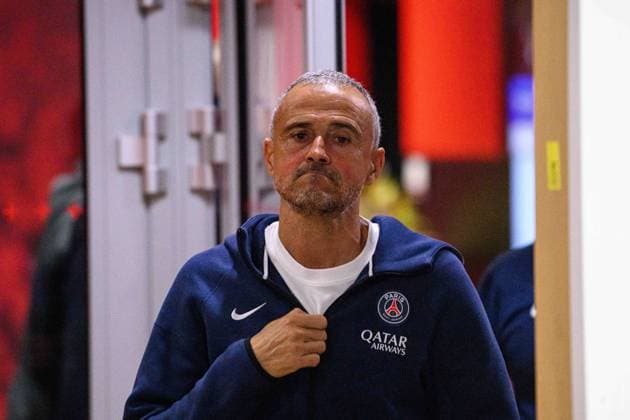 LEVERKUSEN, GERMANY - 20 OCTOBER, 2025: Luis Enrique - UEFA Champions League, MD-1, press conference, PK, Pressekonferenz at BayArena.  Copyright: xx