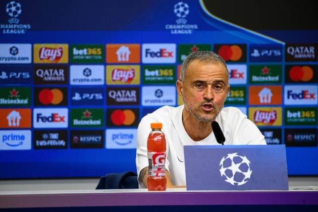 LEVERKUSEN, GERMANY - 20 OCTOBER, 2025: Luis Enrique - UEFA Champions League, MD-1, press conference, PK, Pressekonferenz at BayArena.  Copyright: xx