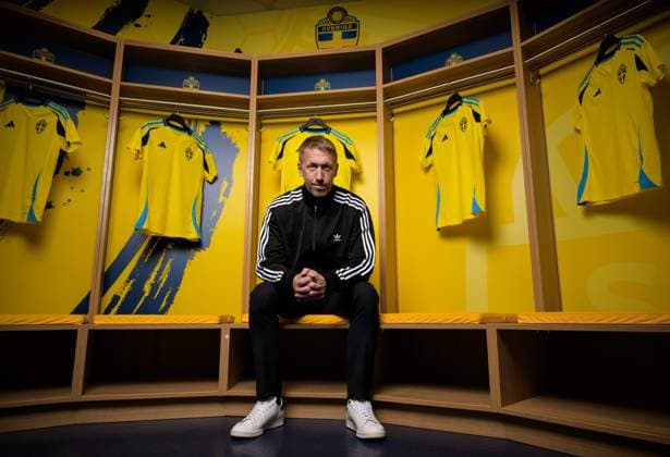 251020 Graham Potter, new head coach of the Swedish men s national football team, poses for a portrait on October 20, 2025 in Stockholm Photo Joel Marklund BILDBYRAN kod JM JM0744 bbeng fotboll football soccer fotball porträtt portrait sverige sweden sverige a  Copyright: JOELxMARKLUND BB251020JM070