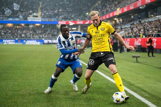 251020 Mjällbys Herman Johansson during the football match in Allsvenskan between IFK Göteborg and Mjällby on October 20, 2025 in Gothenburg  Copyright: CARLxSANDIN BB251020CS012