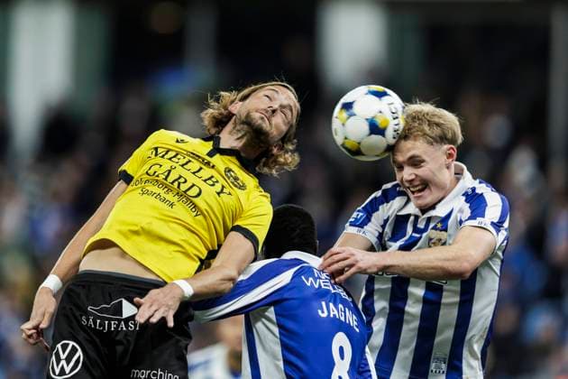 251020 Mjällbys Tom Pettersson, IFK Göteborgs Imam Jagne and Max Fenger during the football match in Allsvenskan between IFK Göteborg and Mjällby on October 20, 2025 in Gothenburg  Copyright: MICHAELxERICHSEN BB251020MI014