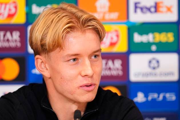 Denmark Champions League Dortmund Daniel Svensson during Borussia Dortmund s press conference at Parken on Monday, October 20, 2025 Borussia Dortmund faces FC Copenhagen in the Champions League at Parken on Tuesday Photo Liselotte Sabroe Scanpix 2025 , Copenhagen Denmark  Copyright: LiselottexSabroex spdk20251020-193752-L