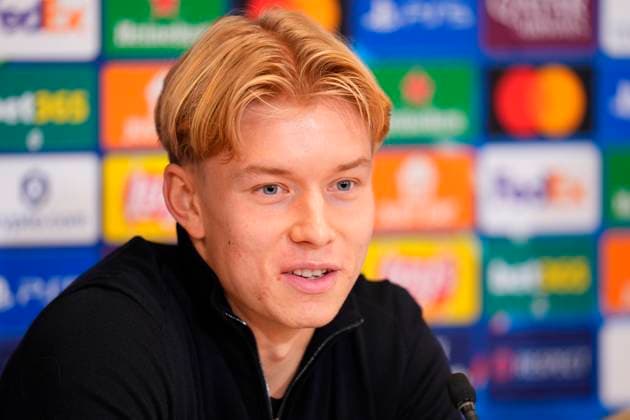 Denmark Champions League Dortmund Daniel Svensson during Borussia Dortmund s press conference at Parken on Monday, October 20, 2025 Borussia Dortmund faces FC Copenhagen in the Champions League at Parken on Tuesday Photo Liselotte Sabroe Scanpix 2025 , Copenhagen Denmark  Copyright: LiselottexSabroex spdk20251020-194028-L
