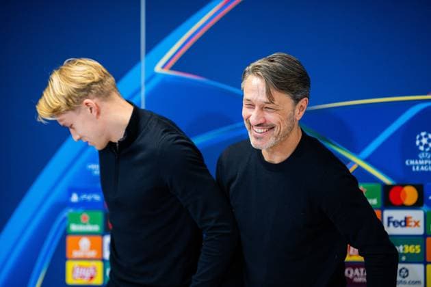 20 10 2025 Football, 2025 2026, Champions League, Press conference before FC Copenhagen Borussia Dortmund L R Daniel Svensson Dortmund , Niko Kovac Coach Dortmund