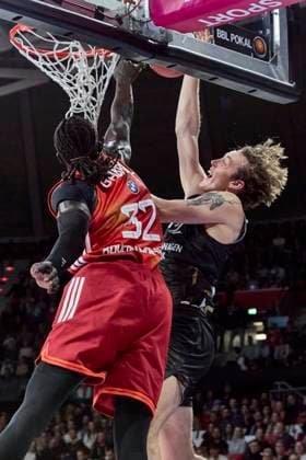 German Basketball BBL Cup, FC Bayern Munich Basketball vs Basketball Löwen Braunschweig, Munich FC Bayern Basketball, Braunschweig Basketball Löwen, 2025 10 20 in Munich BMW Park SCHRÖDER Benjamin Basketball Löwen Braunschweig Small Forward Nr 2 BRA2 , GABRIEL Wenyen FC Bayern Basketball C Nr32 FCBB32 sportworld Munich BMW Park Bayern Germany