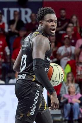 German Basketball BBL Cup, FC Bayern Munich Basketball vs Basketball Lions Braunschweig, Munich FC Bayern Basketball, Braunschweig Basketball Lions, 2025 10 20 in Munich BMW Park NJIE Barra Basketball Lions Braunschweig Point Guard No 13 BRA13 sportworld Munich BMW Park Bayern Germany