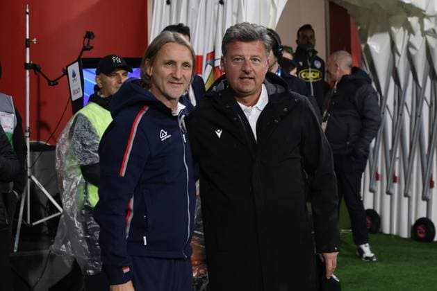 (Cremonese) Davide Nicola allenatore Cremonese e Udinese™s head coach Kosta Runjaic during the Serie A soccer match between Cremonese and Udinese at the Giovanni Zini Stadium in Cremona Italy - Sunday, 20 october 2025. - Soccer .  Copyright: xAlbertoxMariani LaPressex