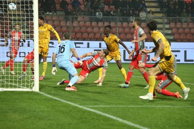 Udinese Nicolo Zaniolo goal 1-1 makes an attempt to score during the Serie A soccer match between Cremonese and Udinese at the Giovanni Zini in Turin, north west Italy - Lunedi , Ottobre 20, 2025. - Soccer .  Copyright: xAlbertoxMarianii LaPressex