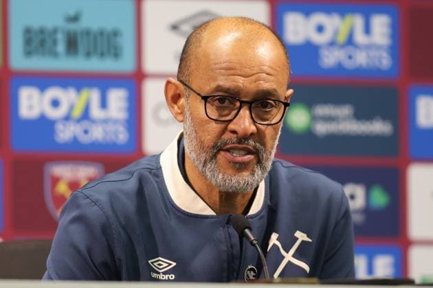West Ham United manager Nuno Espiritu Santo during the post match press conference, PK, Pressekonferenz during the Premier League match between West Ham and Brentford at London Stadium in London, England (Photo by Alexander Canillas Sports Press Photo)  Copyright: xAlexanderxCanillas SPPx Sportspressphoto_SPR45671
