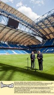 Football, EURO 2012, Poland's President Komorowski visits the stadium in Poznan